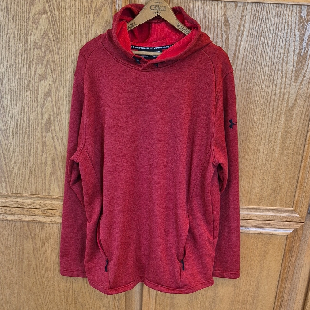 Under Armour Men's Red Pullover Hooded Sweatshirt Red Size XXL Poly/ Cotton